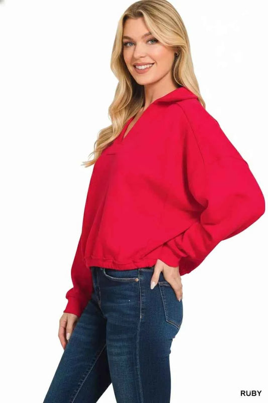 French Terry Collared Exposed Seam Sweatshirt dbc88907-aeea-48b0-997c-8ad1e517a9cf-Max-Origin