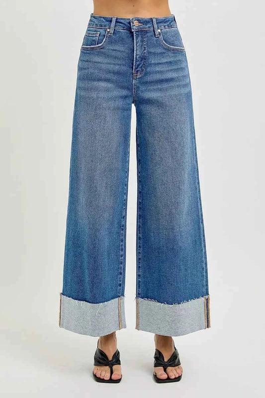 RISEN Full Size Tummy Control High Rise Crop Wide Cuffed Jeans Plus Size MEDIUM dbd1b2b8dc4745dfb2da3d9e243d0821-Max-Origin
