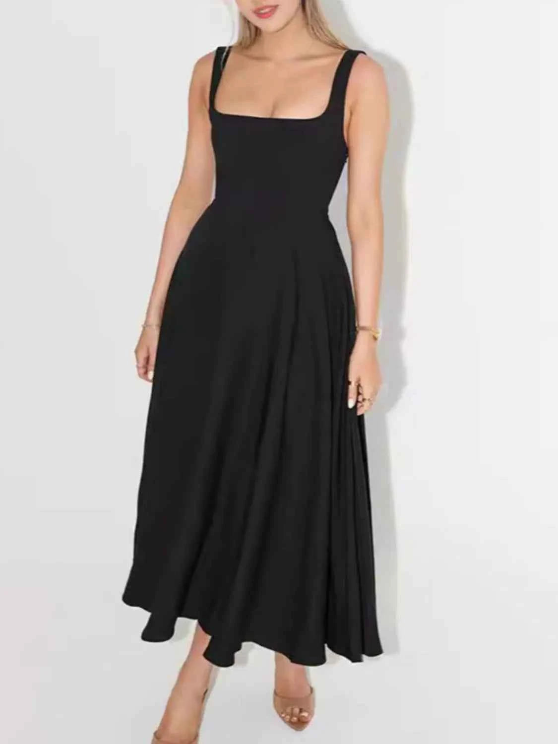 Square Neck Sleeveless Midi Dress dbd364f0-5f2c-478f-b74c-1f4c47fef53f-Max-Origin
