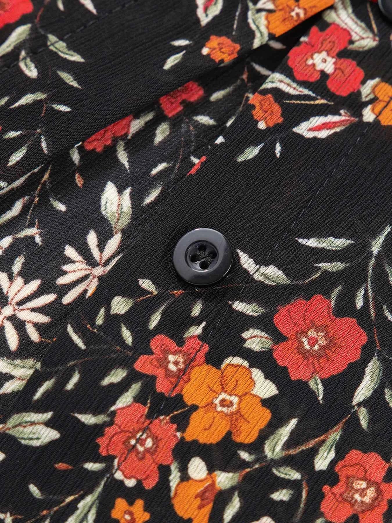 Floral Print Lantern Sleeve Loose Shirt dbe6e90e87cc4620bce058c88b88bc3e-Max-Origin