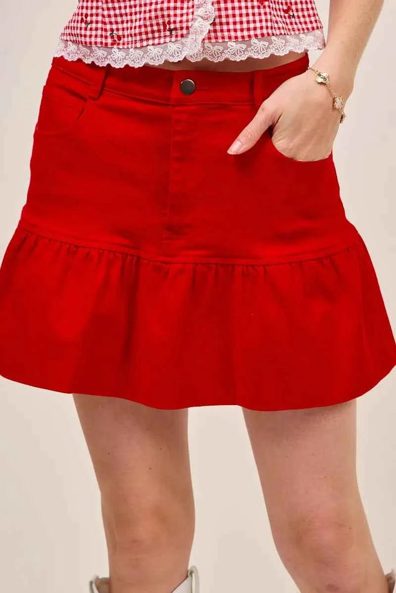 SO ME Ruffled Hem Game Day Mini Skirt dbee9af13a1b4dbda0ececab52a3ad9a-Max-Origin