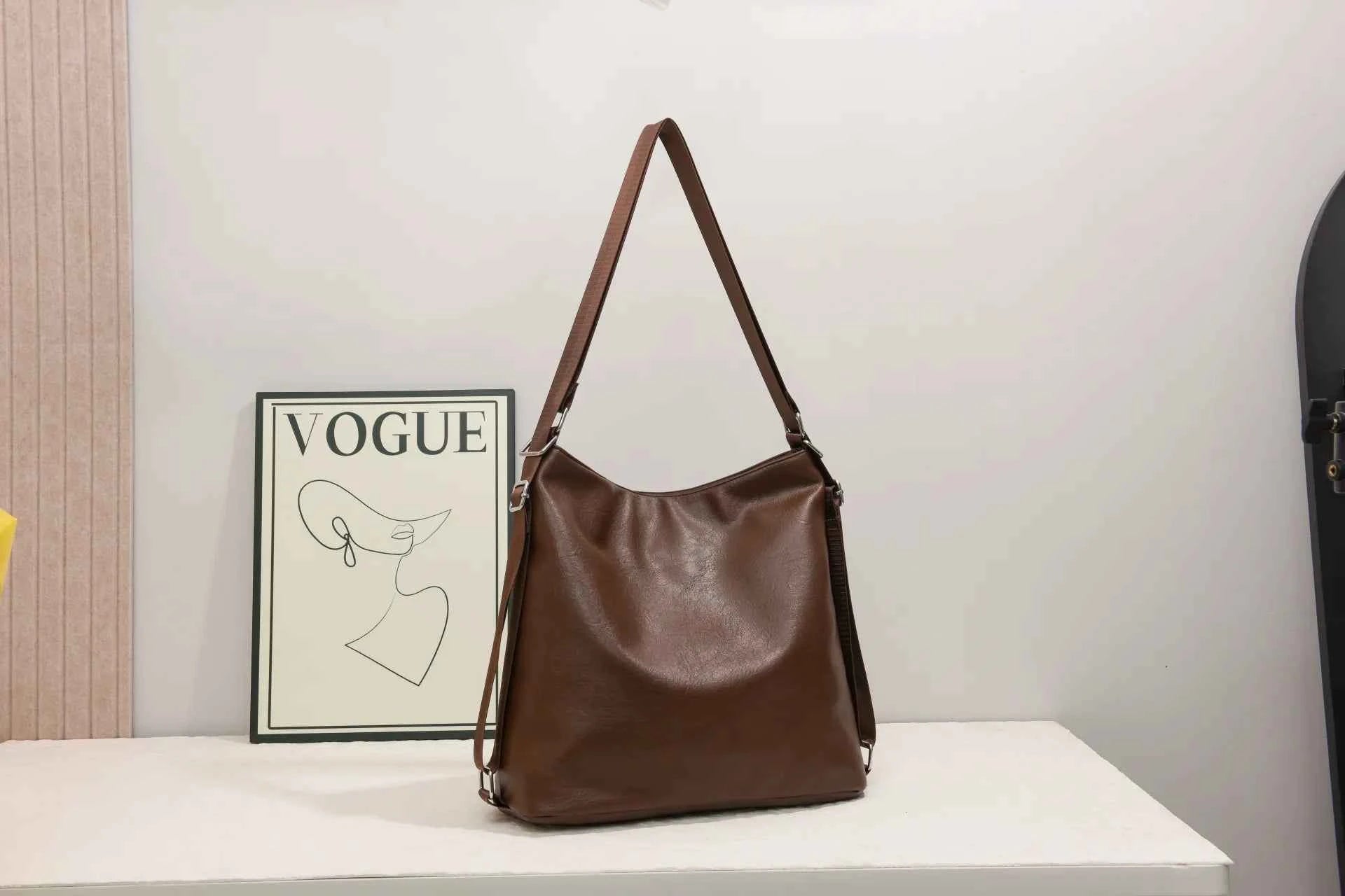 Leather Adjustable Strap Shoulder Bag Brown onesize dbfd12261f824292945e93a00502e1ed-Max-Origin