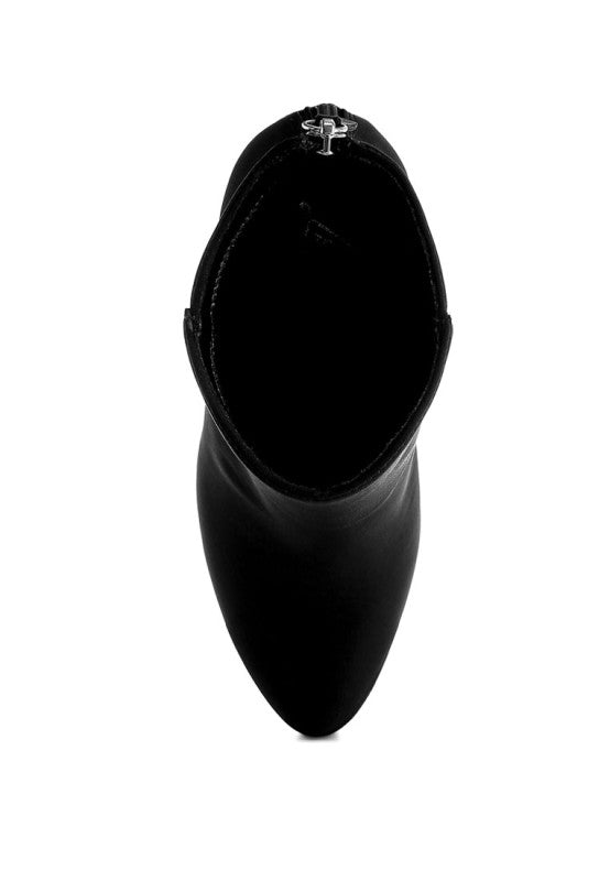 Veyara Lycra Block Heel Ankle Boots dc05004f-6e46-4aa5-98ea-a6bdd915aca9