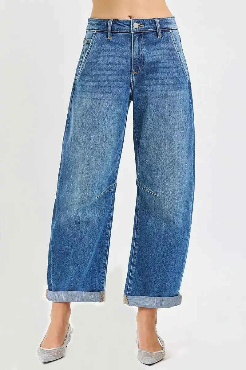 RISEN Slouchy Cropped Barrel Jeans With Cuffed Hem MEDIUM dc1cbd0d9aa4469094badbe74da9e12f-Max-Origin
