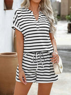 Casual Striped Short Sleeve Top and Shorts Two-Piece Set dc27fdb392ae46d7a5fccabfe71d2441-Max-Origin