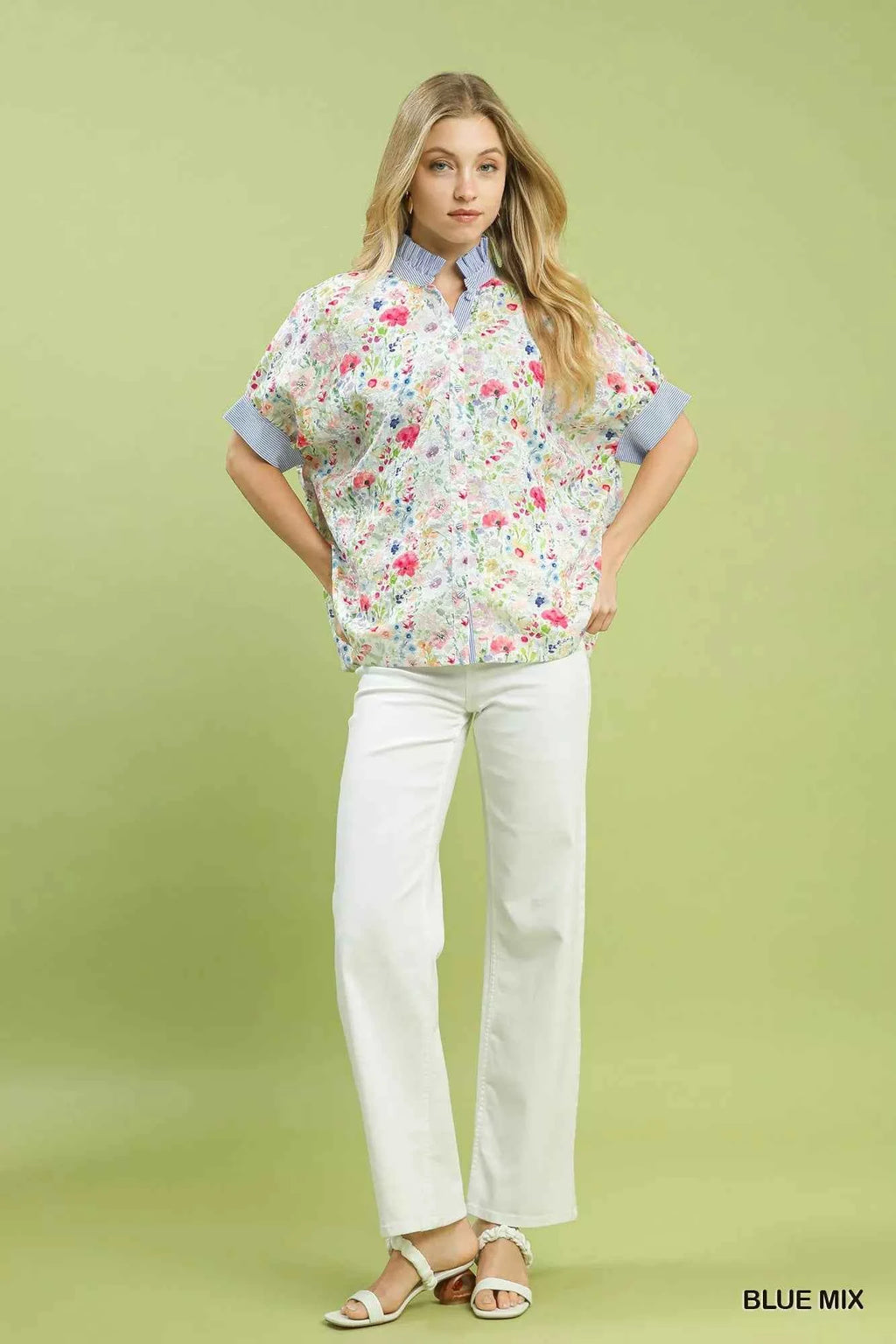 Umgee Jacquard Floral Print Button-Down Shirt dc41be50-3c2f-4e89-99af-3aac2dde858b-Max-Origin