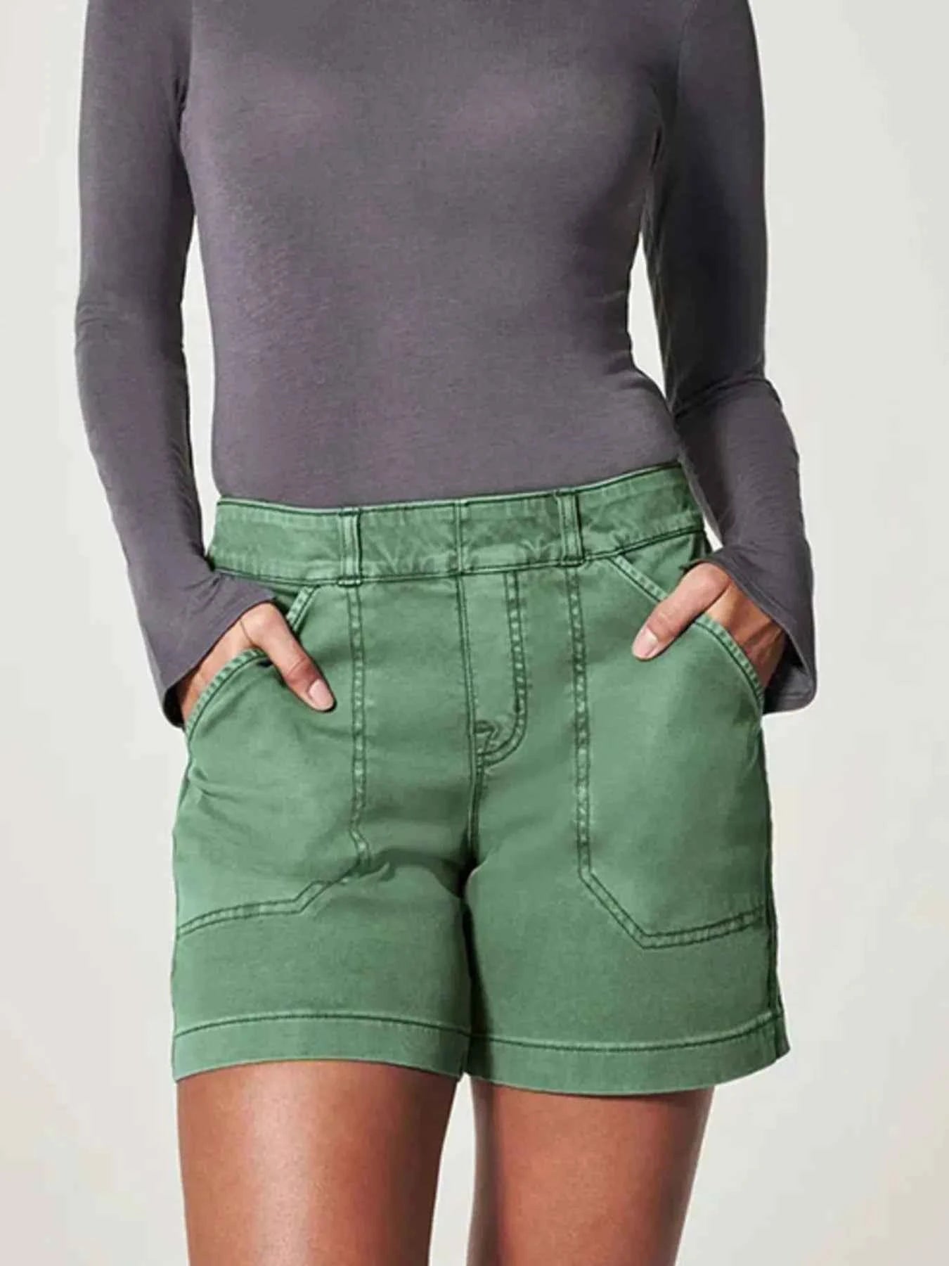 Full Size Vintage Washed Denim Shorts with Pockets Plus Size Green dc43edc7-7b25-4ee6-9ee2-af007ef07153-Max-Origin