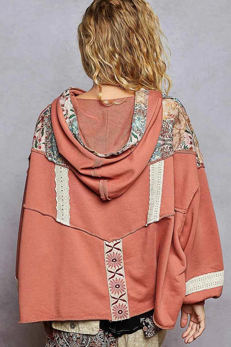 POL Drawstring French Terry Hoodie with Gauze Print Patch dc46df24-ee29-492e-bf04-a175c2cd8b3e-Max-Origin