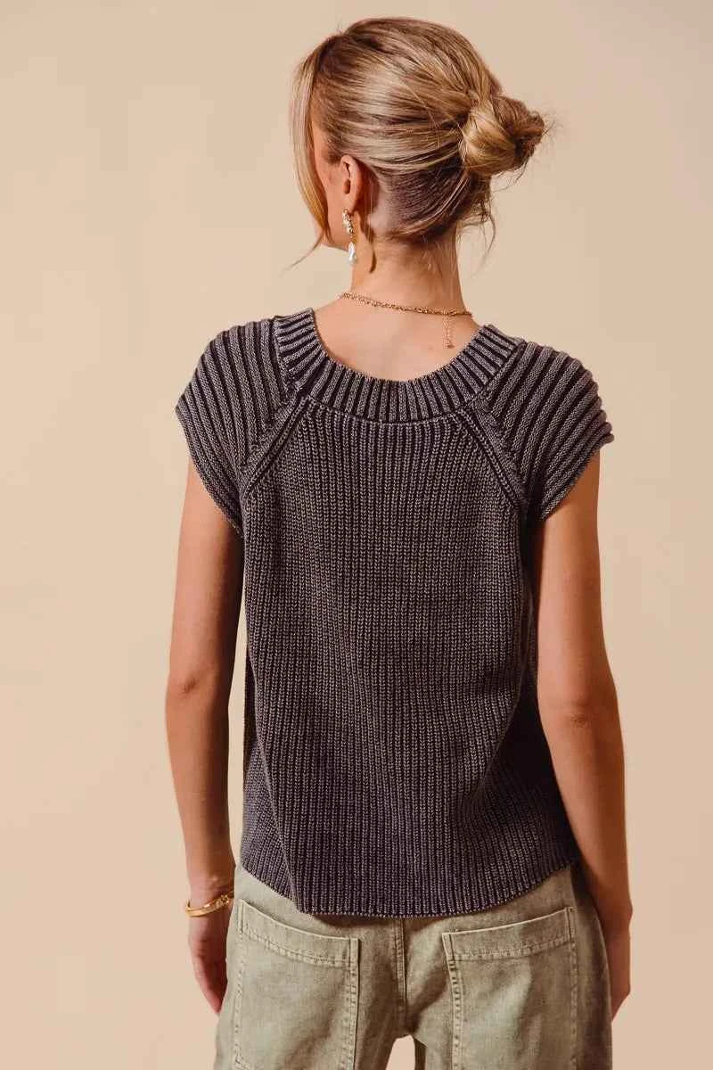 SO ME Mineral Washed Raglan Sleeveless Sweater Top dc4d52ec3cc241e98cffc5a5d168bca4-Max-Origin