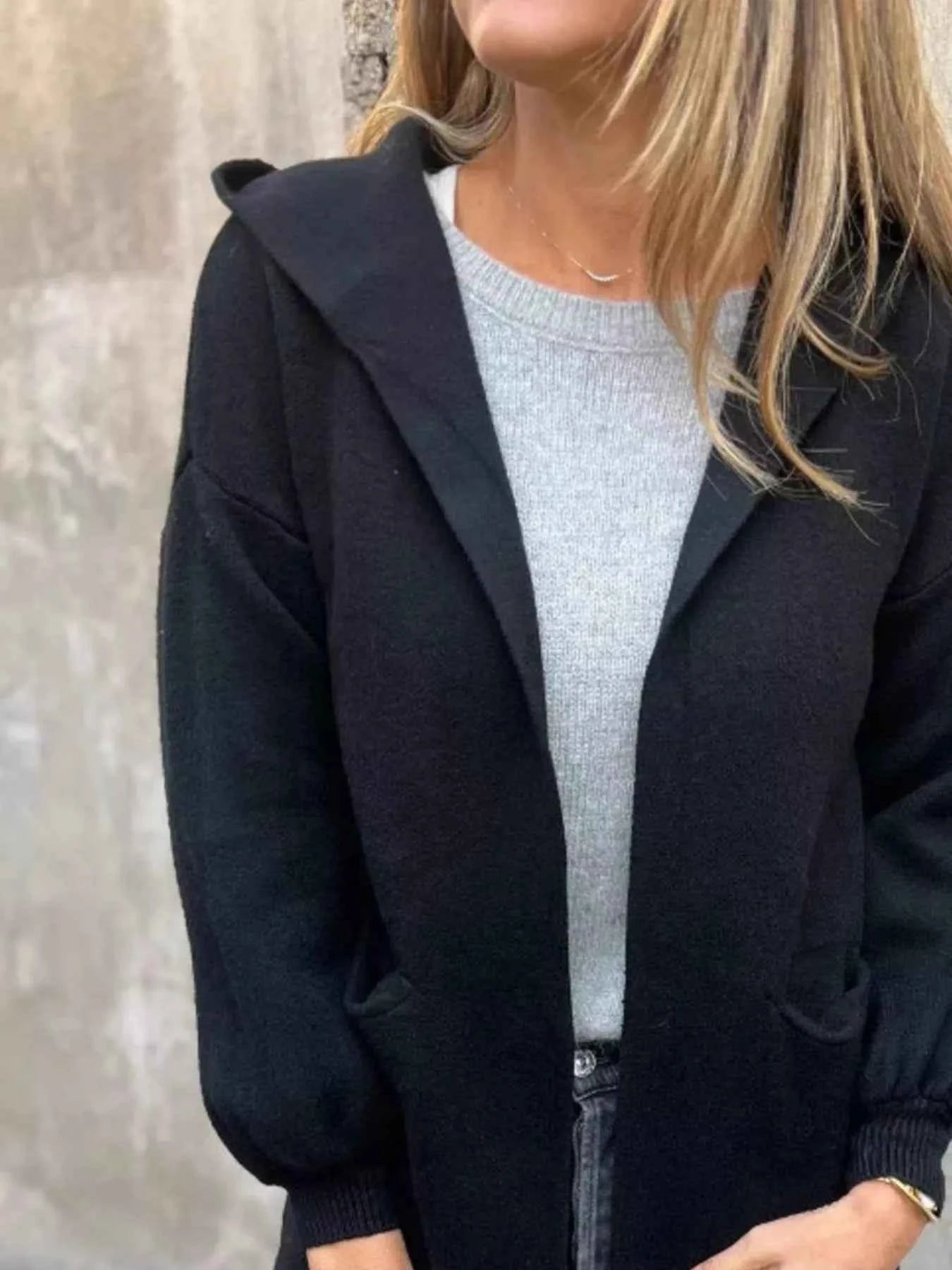 Full Size Open Front Drop Shoulder Hooded Cardigan Plus Size dc52c0a1-87a8-4e33-ad3d-c9cfe3c51af4-Max-Origin