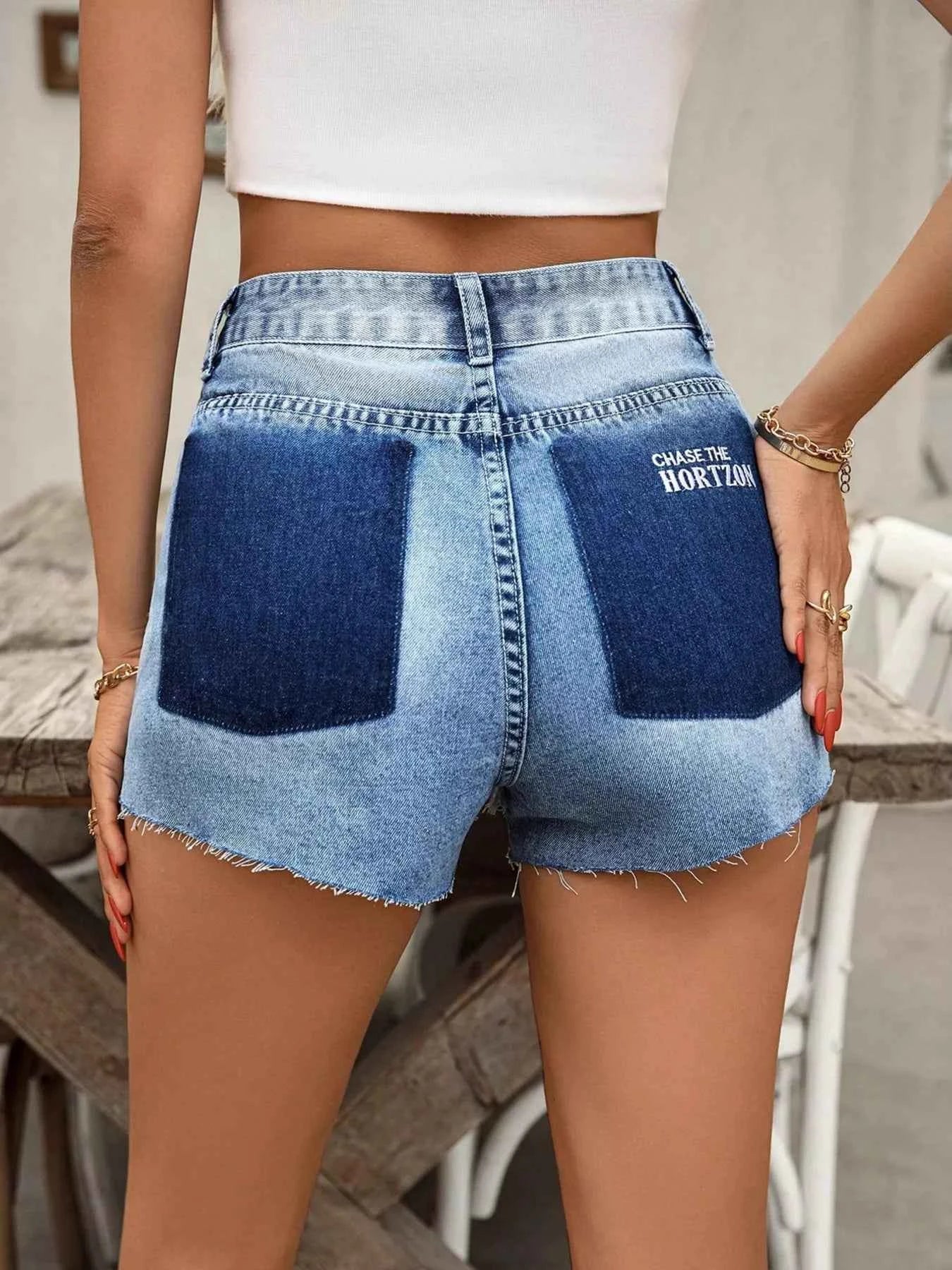 Raw Hem Denim Shorts