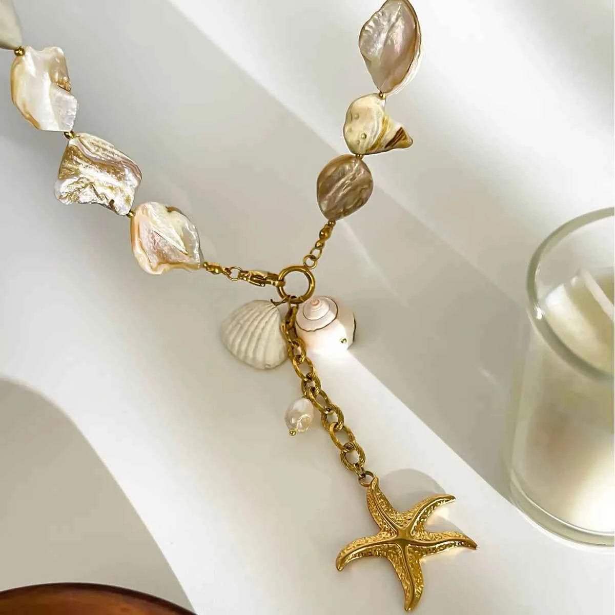 18K Gold-Plated Ocean Theme Necklace with Starfish Pendant dc718b73-96a0-4925-8487-15411fc0e147-Max-Origin