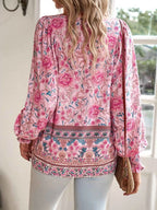 Floral Print Tie Neck Bohemian Blouse dc7ca355-35bf-4b58-875c-0bc44fd800d9-Max-Origin
