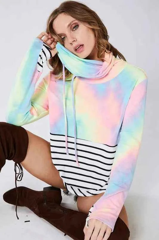 BiBi Tie Dye French Terry Cowl Neck Top dc834a7378ce400b8a0f1038fc3e13a4-Max-Origin