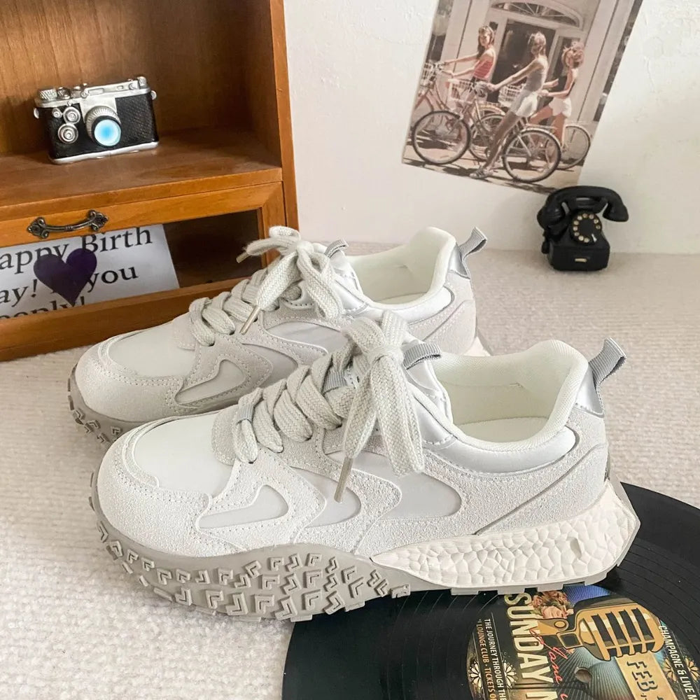 Round Toe Lace Up Platform Athletic Sneakers dc866de5-a9cb-41ef-9fd7-a5f540dec35a-Max