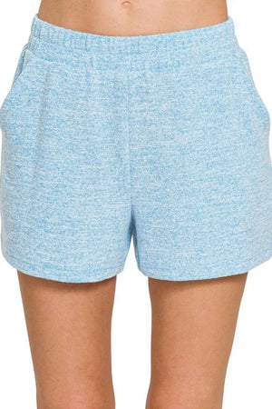 Soft Melange Hacci Elastic Waist Band Shorts DEEP SKY dc8d801e-f326-4ef8-9516-629dcdcf54fb-Max-Origin