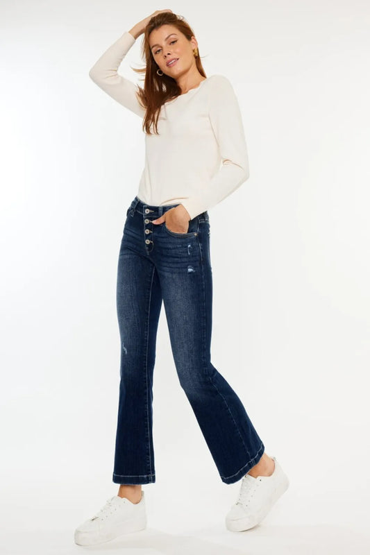 Mid Rise Button Fly Flare Jeans dc913a08-4fa2-4d43-8902-0f50c00a6659-Max
