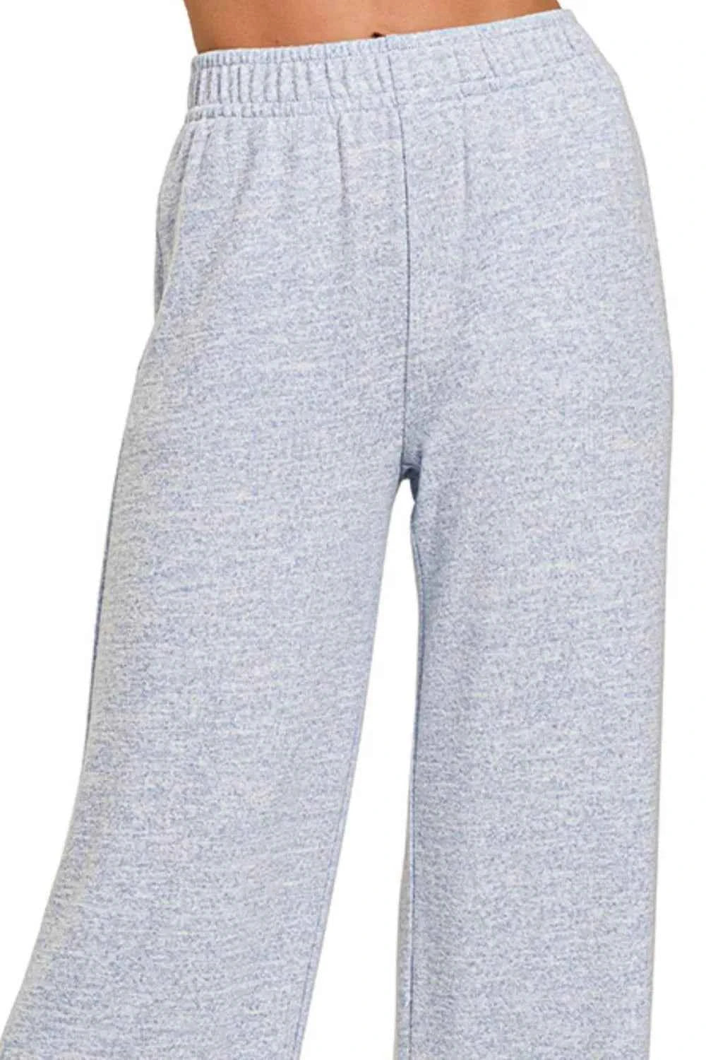 Zenana Soft Melange Hacci Elastic Waistband Lounge Pants dc93b3ad-3aad-4c45-8398-bae2e9f221f2-Max-Origin