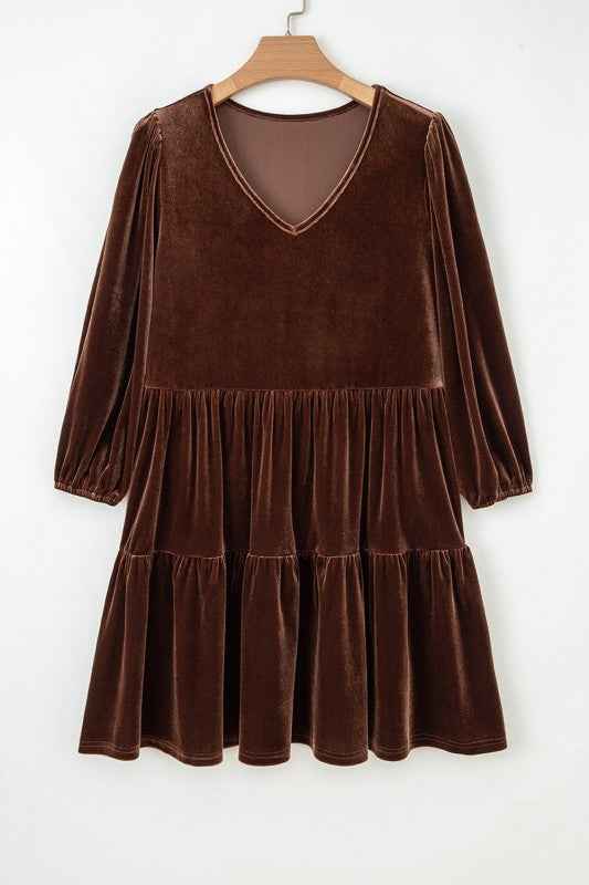 Velvet V-Neck Long Sleeve Tiered Mini Dress dca1115f-ec22-429d-8688-7b373c0e3eb6_262bdfd9-f1d2-41ab-9331-5a4e8a29f565