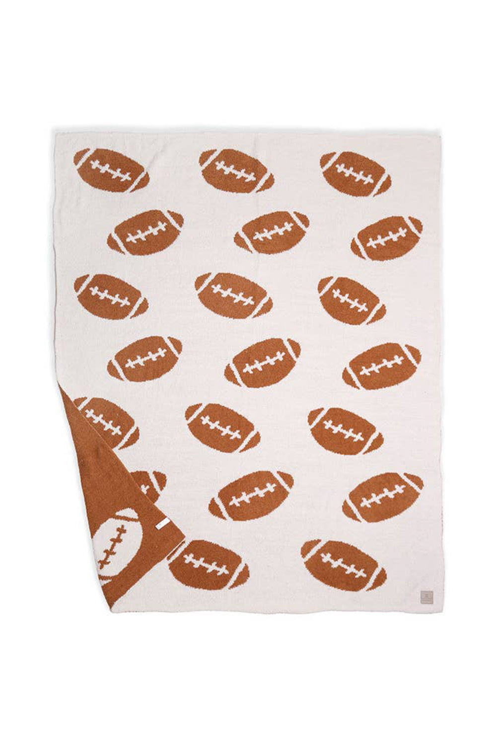 Chestnut Football Pattern Color Block Throw Blanket dcaa9aa0793b5568