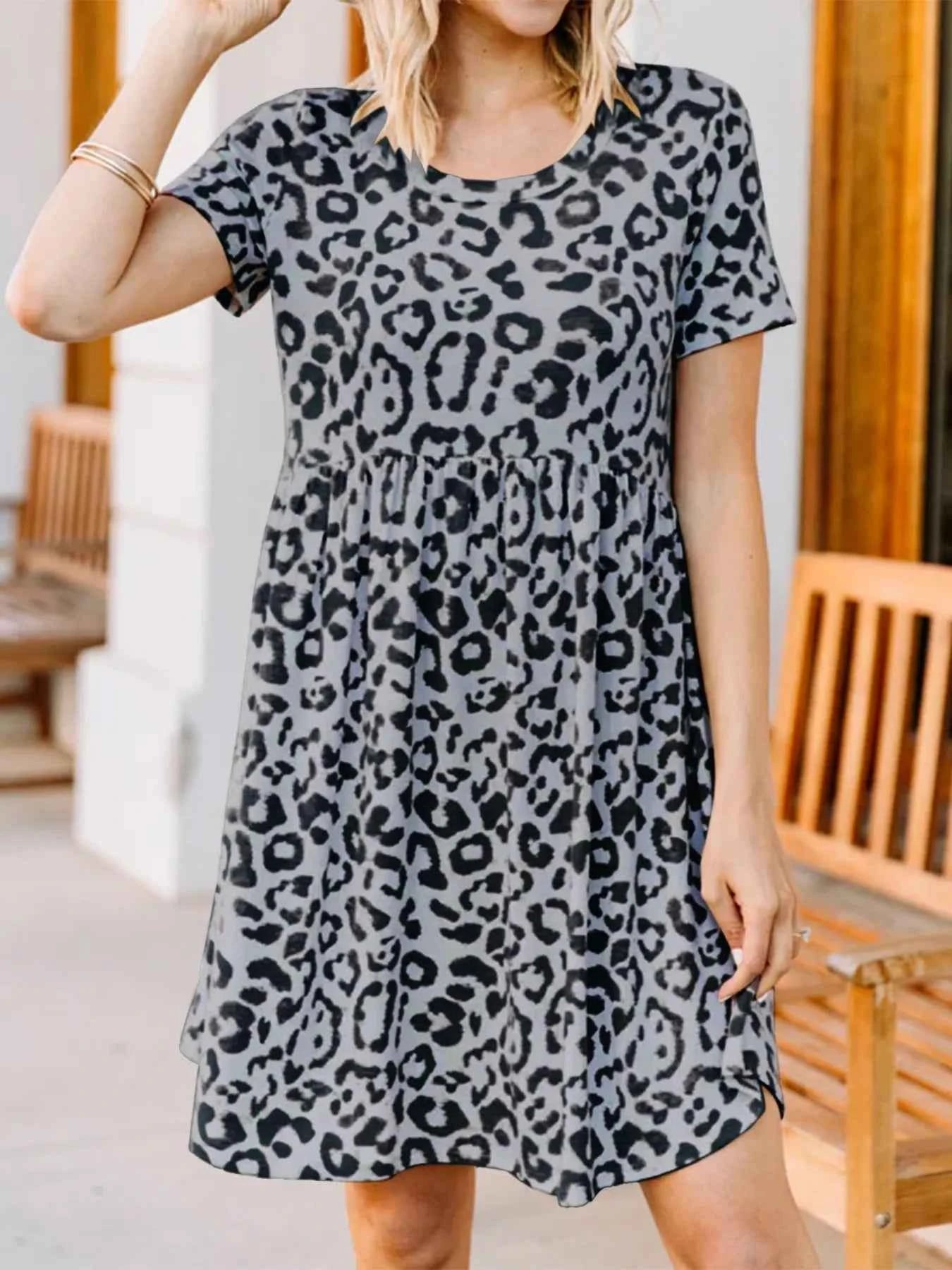 Leopard Print Short Sleeve Casual Dress dcab884c-091c-4e8c-9654-947c34285838-Max-Origin