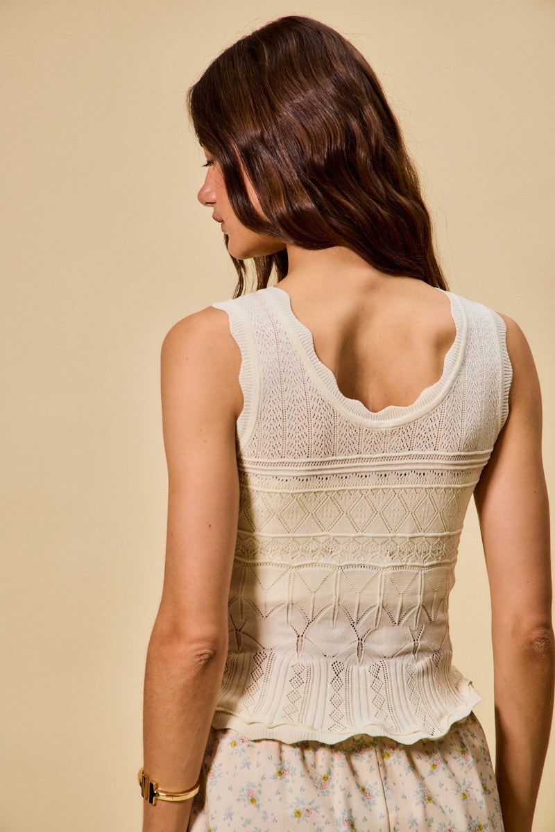 SO ME Scallop Ribbed Sleeveless Knit Top dcb5d96007c54def89a35c39ad9f5952-Max