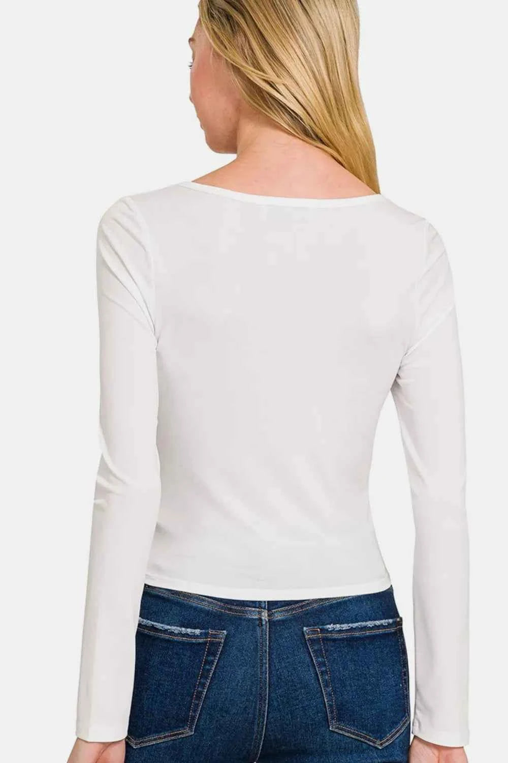 Zenana Square Neck Fitted Long Sleeve T-Shirt dcbda042-c738-457e-9e7e-058d5ea417dd-Max
