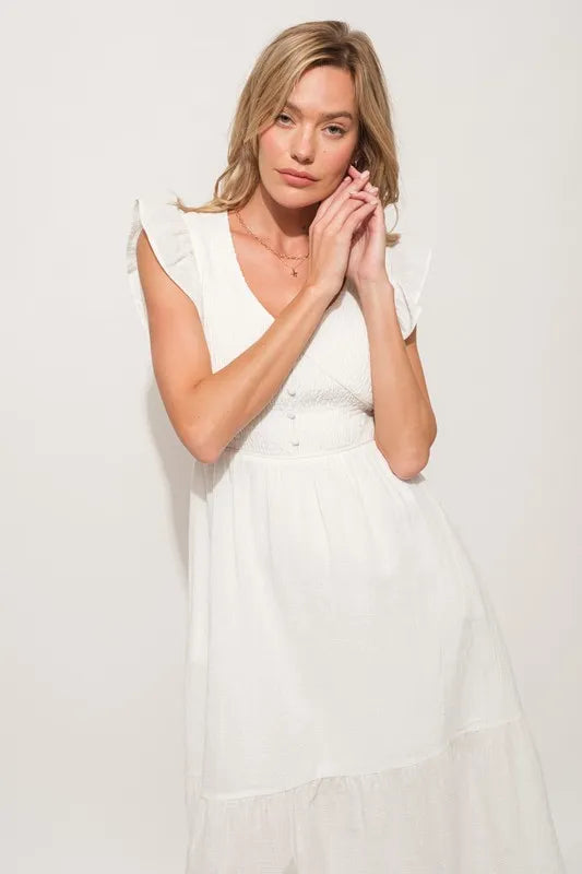 And The Why Ruffle Sleeve Front Smocked Tiered Midi Dress dcd5afa8caad4749a2592633eecc0b40-Max-Origin
