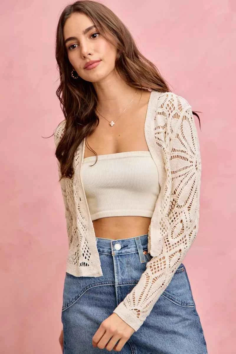 SO ME Crochet Knit Long Sleeves Cardigan Sweater dcdcc7dd5f5c492f9f8614156cf0c7ef-Max-Origin