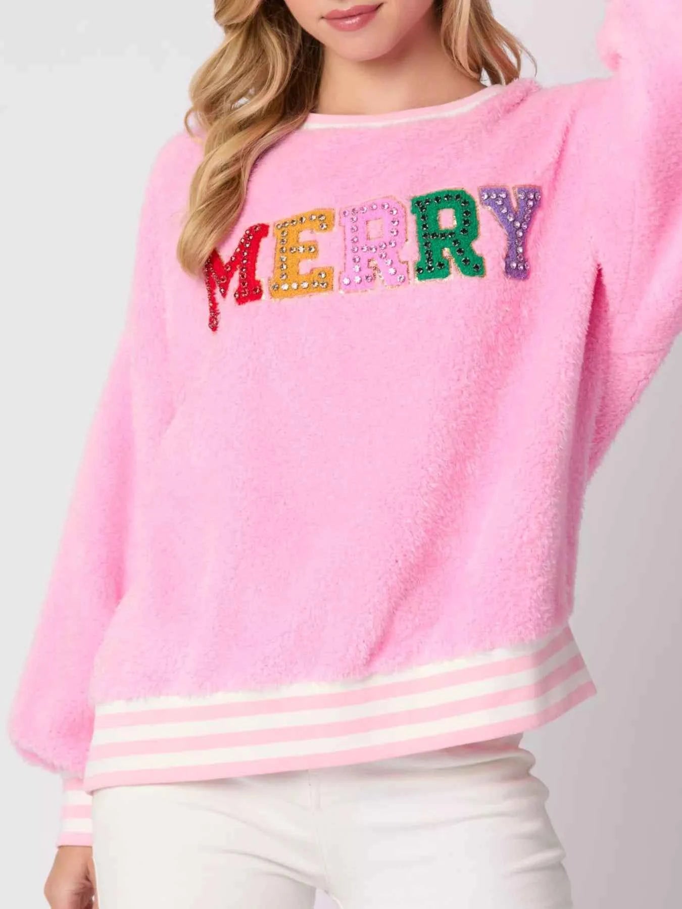 Rhinestone Merry Christmas Round Neck Sweatshirt dcf7dff0-cdbf-4c96-be98-4629fc454ffe-Max-Origin