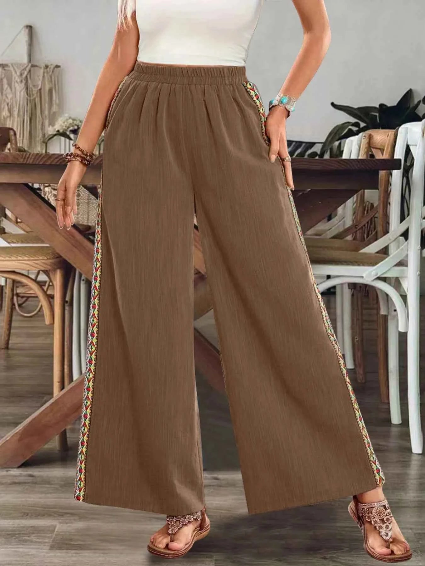 Bohemian Wide Leg Embroidered Side Stripe Pants dcfce9d9f67f4074b8f0c4a13b604b11-Max-Origin