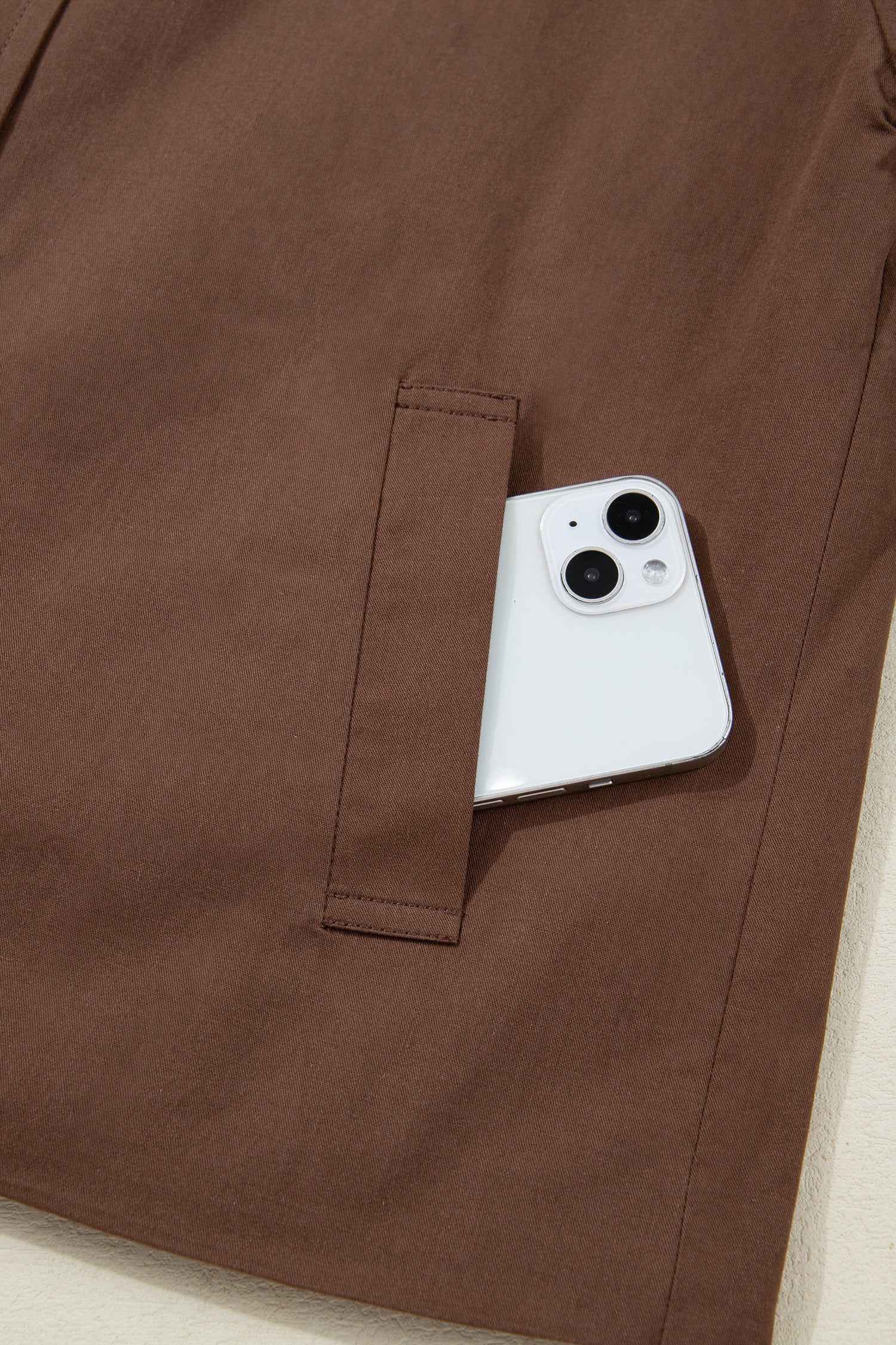 Dark Brown Collared Buttoned Leopard Liner Patchwork Chic Jacket dd256cae74bf8264