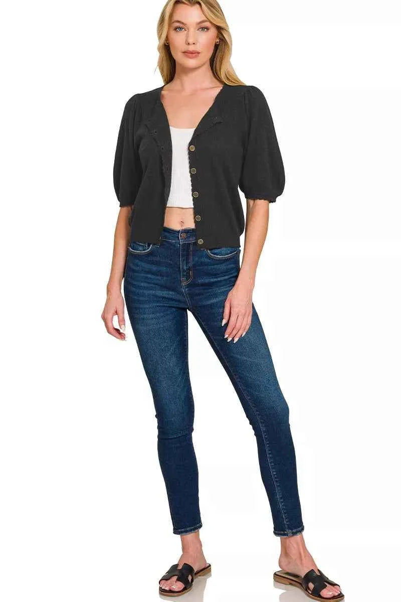 Zenana Puff Sleeve Wool Sweater Cardigan dd2b0c899fc04c2a916fc2d3b3c4eb61-Max-Origin
