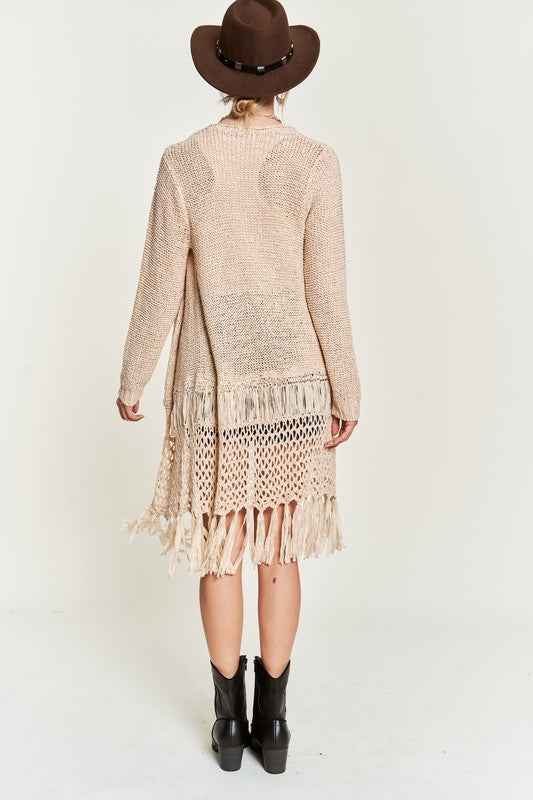FRINGE KNIT CARDIGAN KRT1001 dd31f1ae-6128-4a8e-be1c-db6df99ae14b