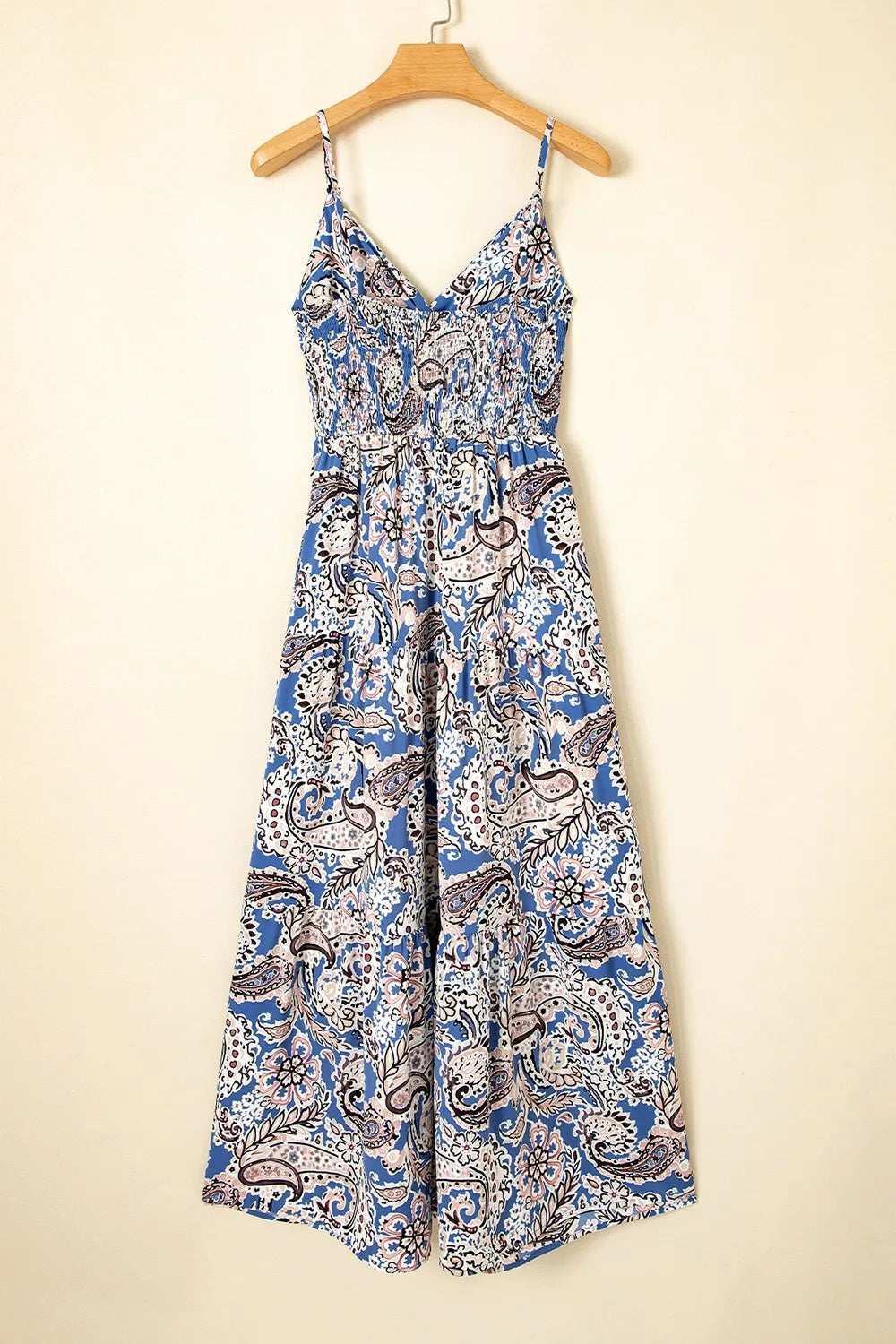 Paisley Print Twist Detail Smocked Back Spaghetti Straps Dress dd320be2-d015-4d9c-91bc-3afbdf1e9dd5-Max-Origin