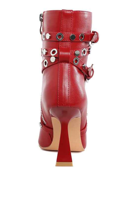 Jacinta Slim Flared Heel Strappy Boots dd388ff2-8a9f-4992-9a19-ff743841c4f7