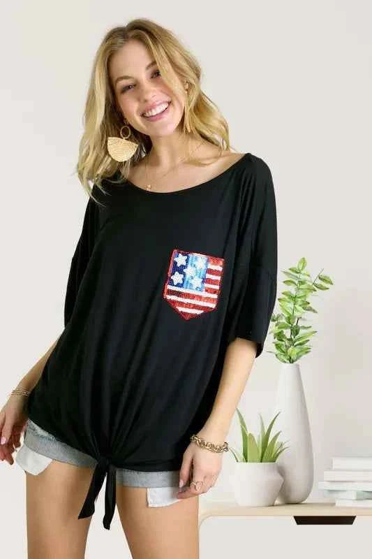 ADORA Sequin US Flag Pocketed Top dd482c5855c4488db5385a325ccfd39c-Max-Origin