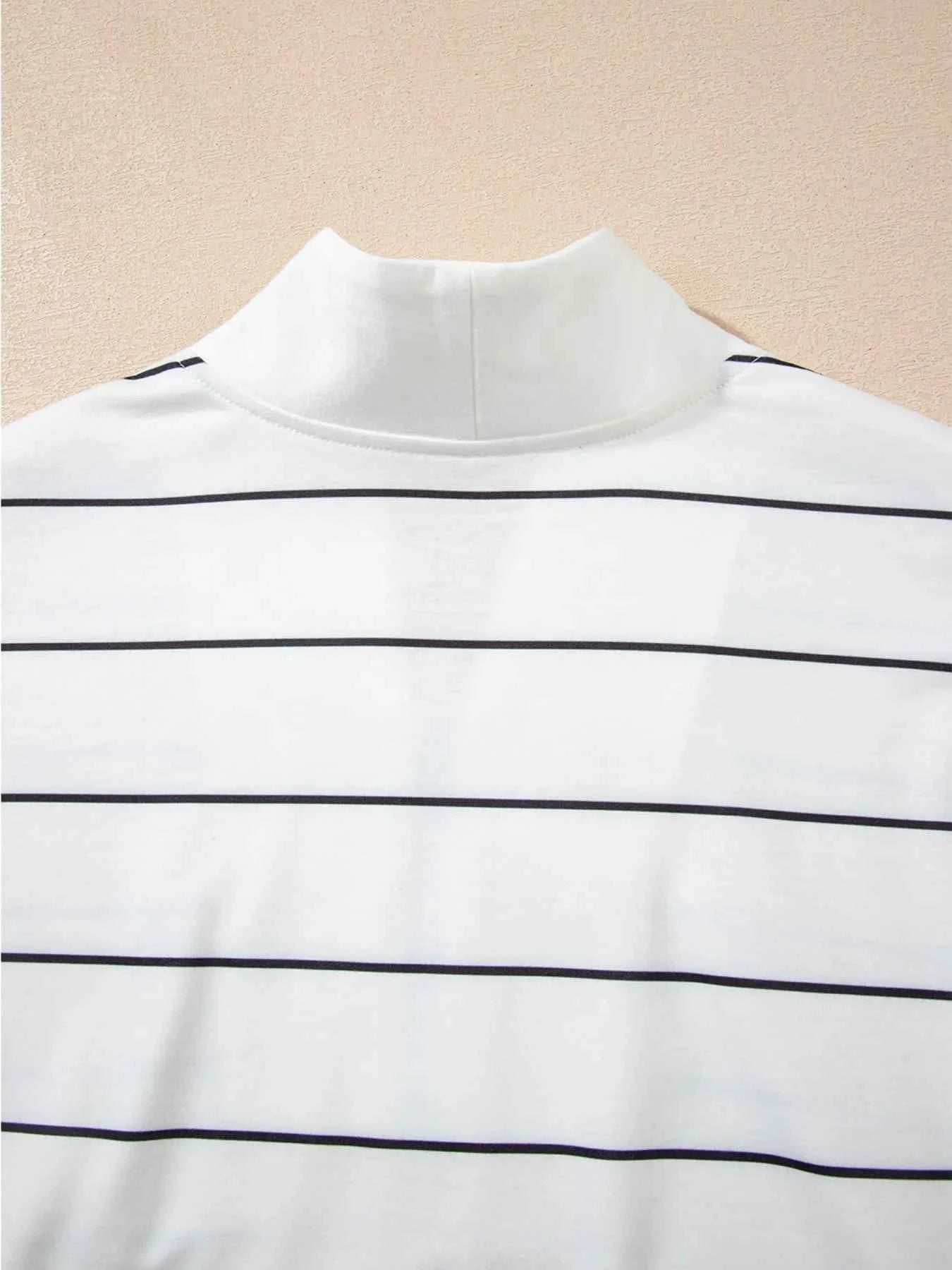Striped Quarter Zip Sweatshirt with Relaxed Fit dd4d6156f1ca448fbdee5077437cc831-Max-Origin
