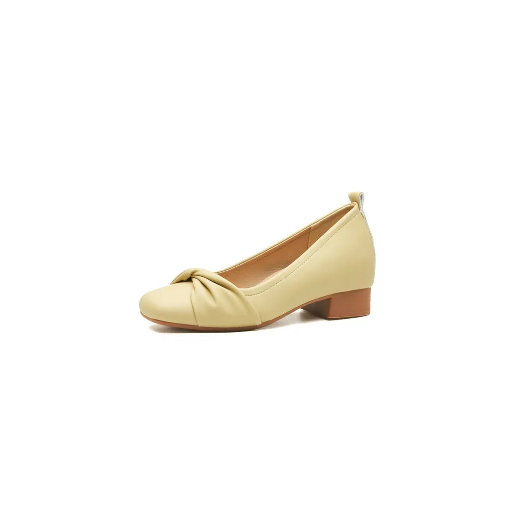 Square Toe Block Heels Slip-Ons Pastel Yellow dd6375e4-d374-4a2b-89b9-fd806306a75a-Max