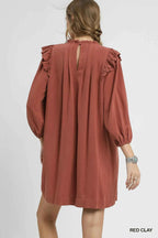 Umgee Linen Ruffle Shoulder Pleated Babydoll Dress dd6bafc2-2b7c-4458-a740-f68e027b5d23-Max-Origin