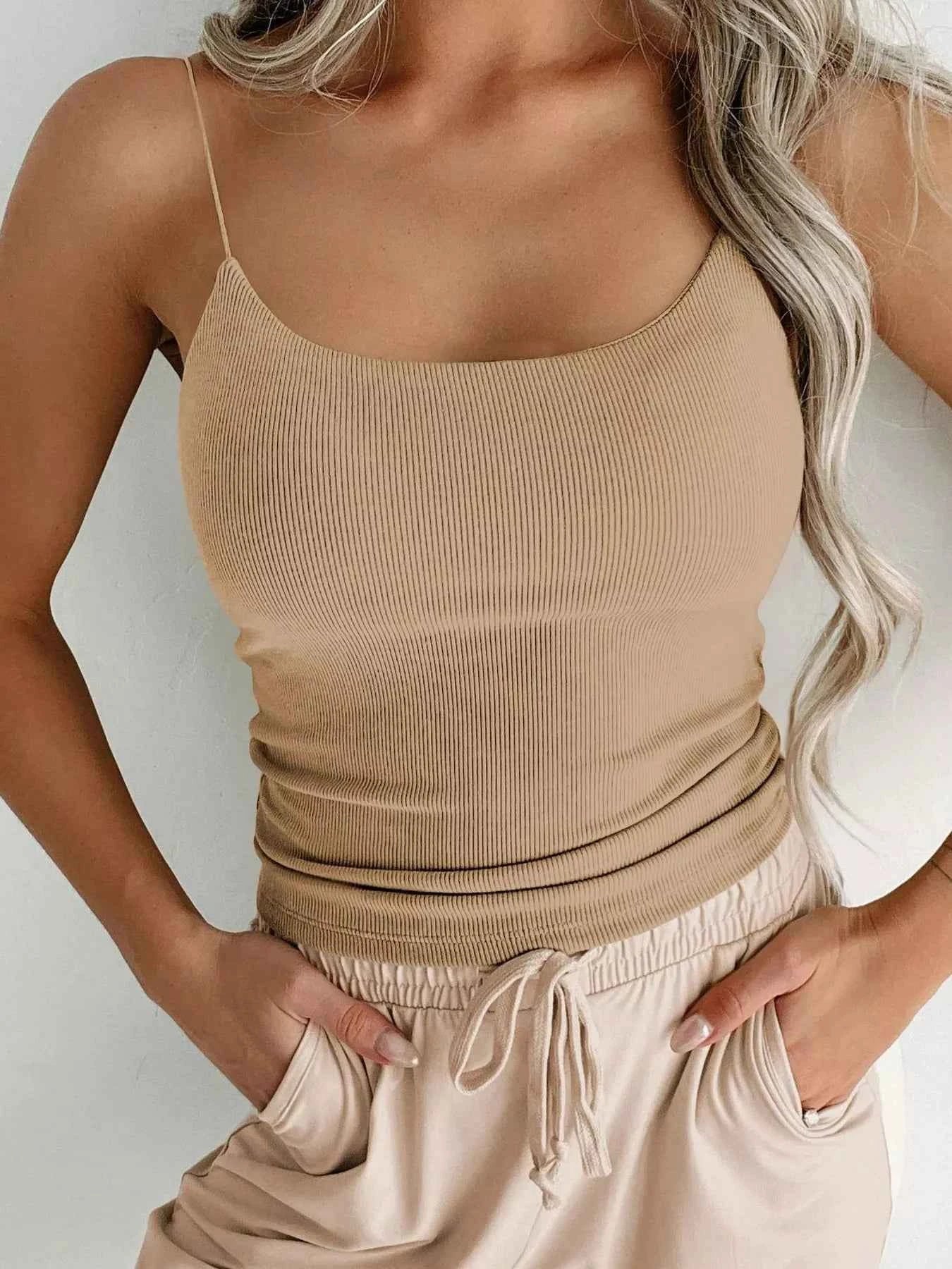 Scoop Neck Cami Khaki dd73a5704be34eba8a05c3ab8e5c4eac-Max-Origin
