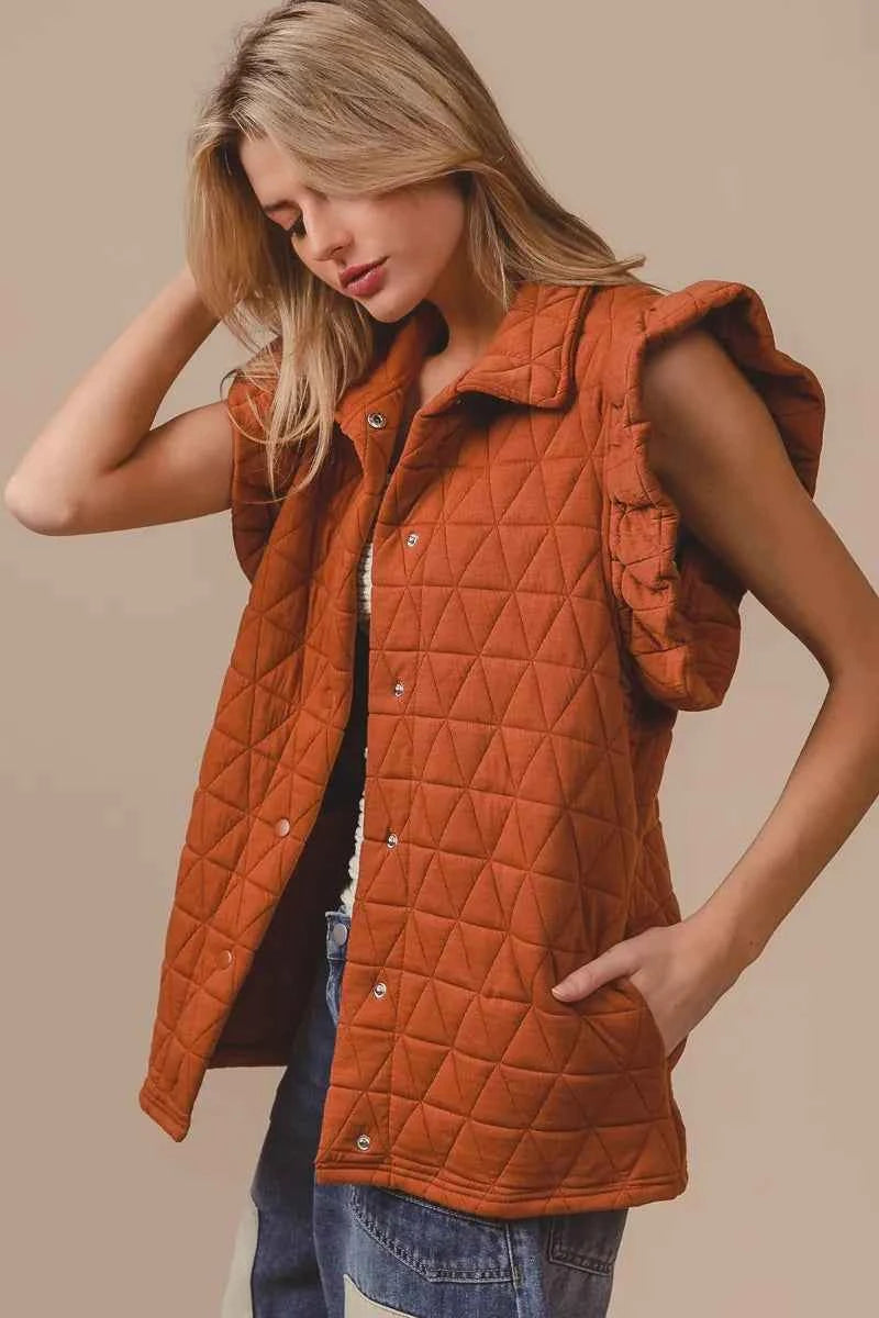 Quilting Knit Ruffle Sleeve Vest dd79140372404fafa9dc2a781a23ad42-Max-Origin