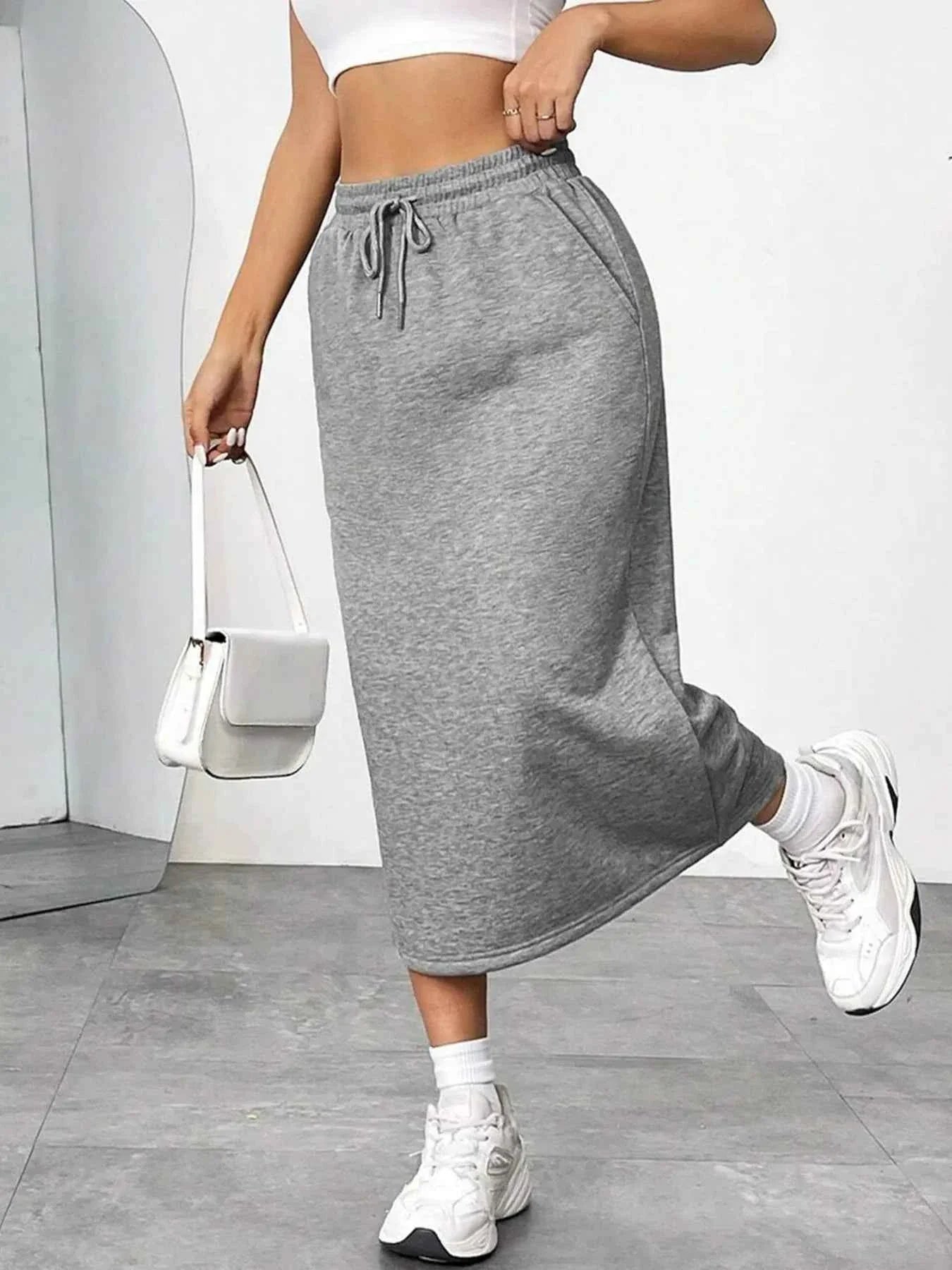 Slit Drawstring Midi Skirt dd7a5fcc4d47418aaf31fb8a394402c0-Max-Origin