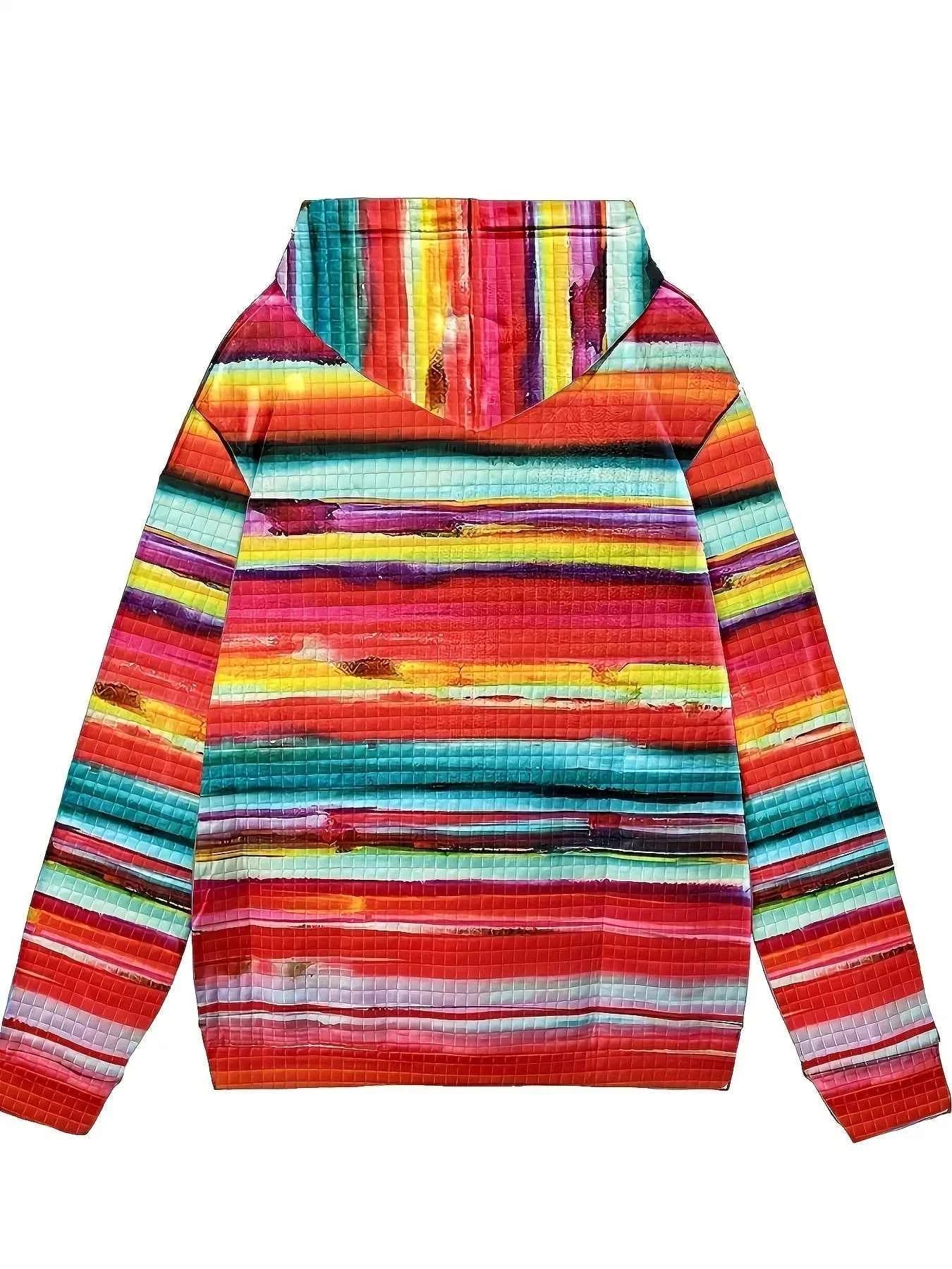 Drawstring Striped Kangaroo Pocket Hoodie dd7c58f853b445d88568452bde8071bd-Max-Origin