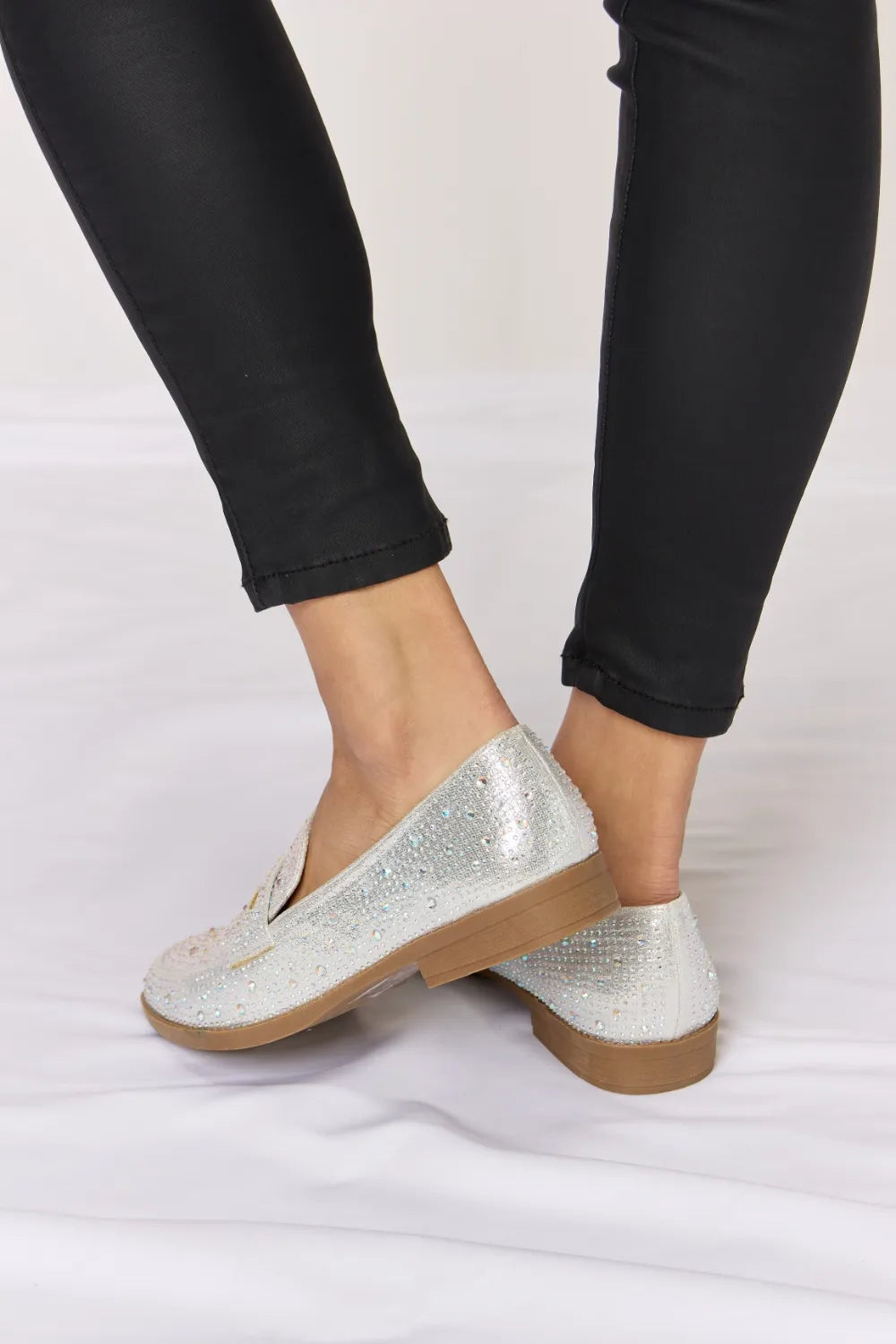 Forever Link Rhinestone Point Toe Loafers dd9a3840-a8f4-4f48-b10d-43780d6df221-Max