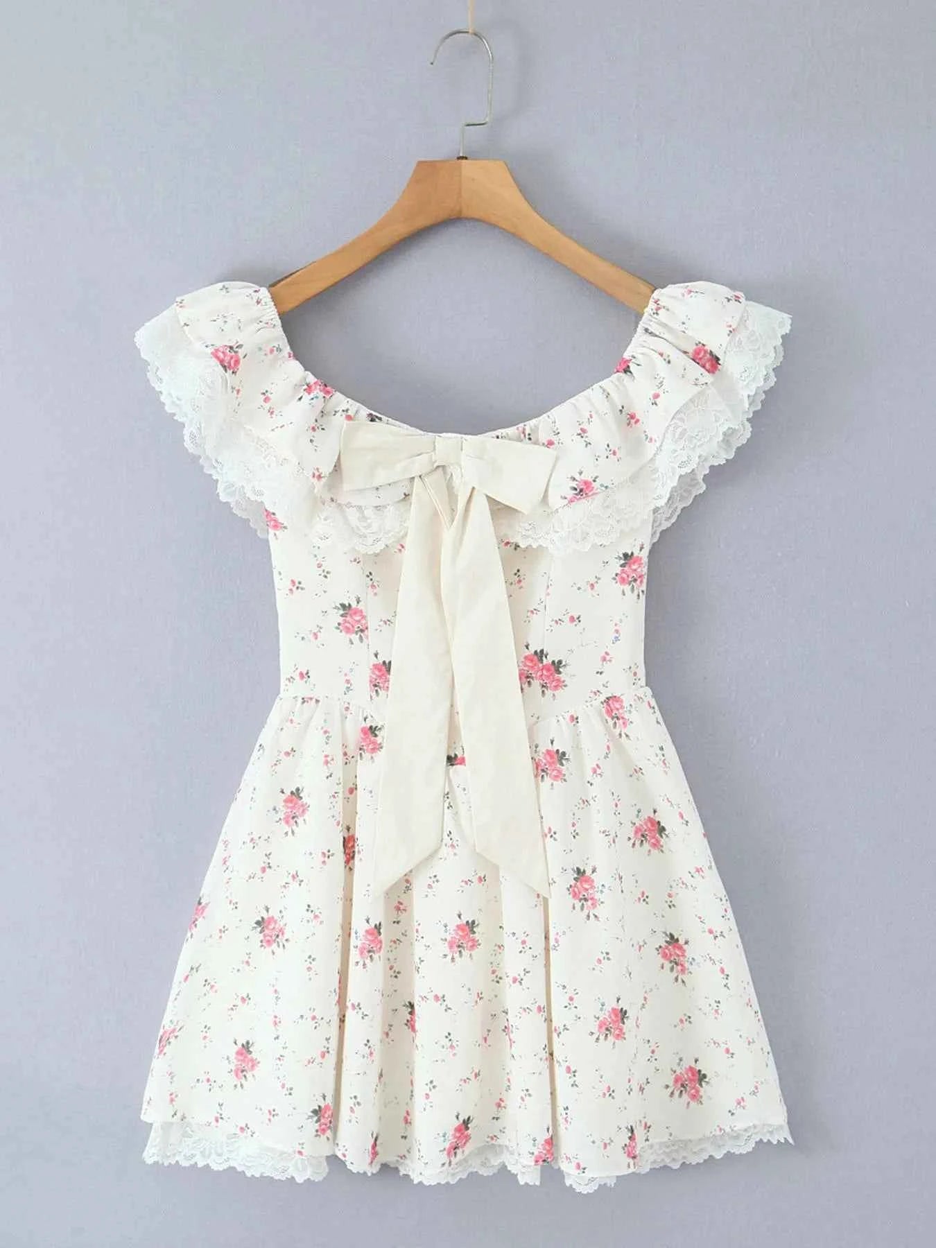 Off-Shoulder Floral Lace Trim Mini Dress dd9c5a41-fddb-465f-b456-dc2ad49f9793-Max-Origin