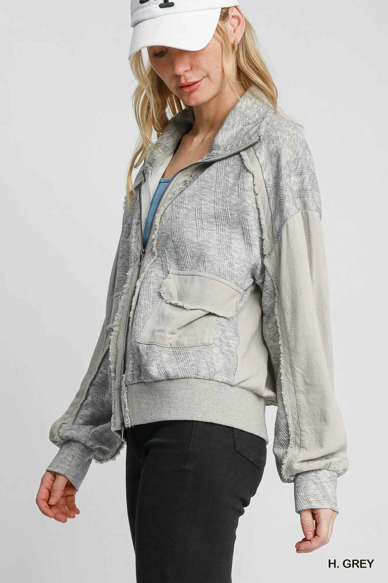 Umgee Two-Way Jacquard Zip-Up Jacket dd9d2325-3f6c-4241-aff7-d281af02ba8b-Max-Origin