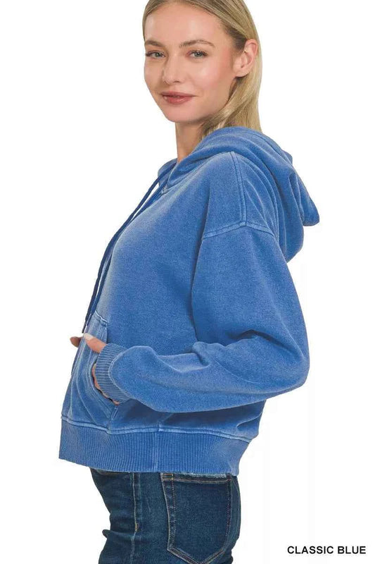 Fleece Pigment Dye Half Zip Kangaroo Pocket Hoodie dda1fd0166264229a5ef9fdf2d046daa-Max-Origin