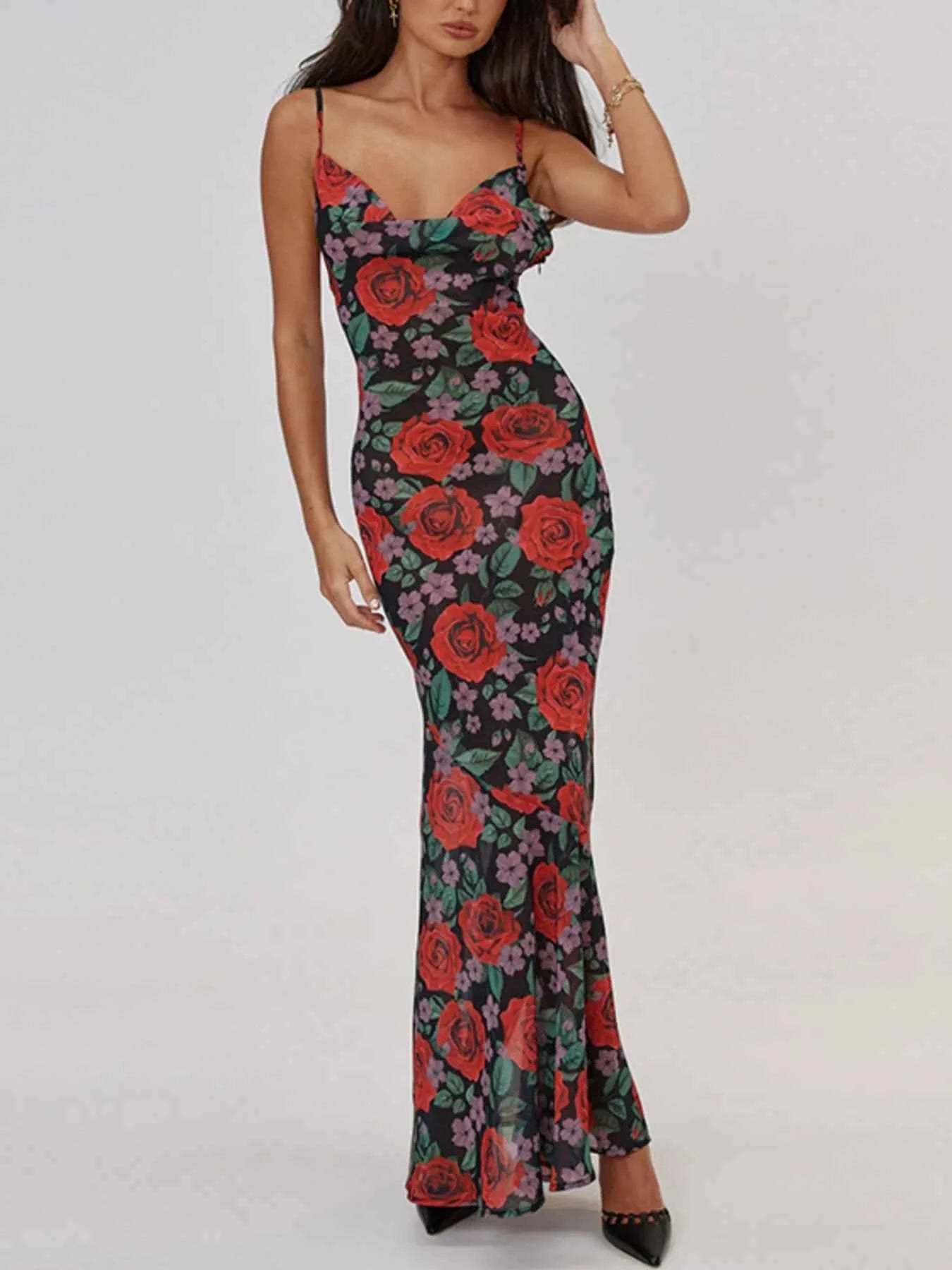 Floral Print Bodycon Maxi Dress dda87f0f-82b4-4dbd-a93d-0691a6e7dd7d-Max-Origin
