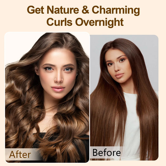 Satin Heatless Hair Curler, Lazy Natural Soft Wave DIY Heatless Curls For Sleep In Overnight, For All Hair Types - White ddb304d9-2e07-417d-a005-275190c4aaa6